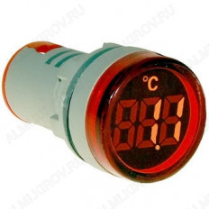 Термометр цифровой DMS-245 цвет свечения красный (круглый дисплей) RUICHI температура - 20...+199 °С; диаметр посадочного отверстия 22мм. Длина шнура датчика 0,95м