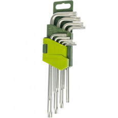 Набор ключей Torx (9 предметов) удлиненные (563091) Дело техники в наборе: T10/ T15/ T20/ T25/ T27/ T30/ T40/ T45/ T50; удлиненные; пластиковый держатель