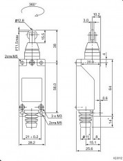Концевой выключатель KZ-8112 (TZ-8112) 5A/250V, с горизонтальным нажимным роликом