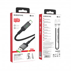 Кабель USB-Type-C, 1.2м, для зарядки и передачи данных, чёрный, (BU30)