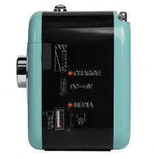 Радиоприемник RPR-033 AZURE RITMIX УКВ 88,0-108.0МГц; Bluetooth; USB, AUX; Питание от аккумулятора 18650(в комплекте. Зарядка через шнур USB