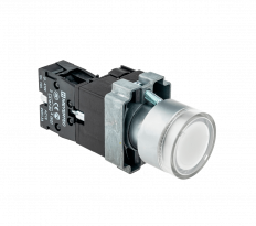 Кнопка с подсветкой, белая, 220V AC/DC, 1NO, MTB2-BW3163 MEYERTEC