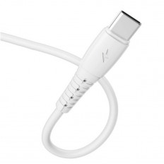 Кабель USB-Type-C, 1.0м, для зарядки и передачи данных, белый, (GP07T) GoPower 2.4A, силикон, быстрая зарядка