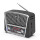 Радиоприемник RPR-065 GRAY RITMIX УКВ 64,0-108.0МГц; разъем USB, SD; LED фонарь; Питание 2xR20/220В