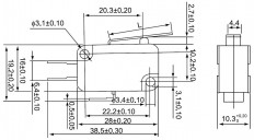 Переключатель RWA-303 (RWA-403) ON-(ON) пластина 15A/250V; 3 pin