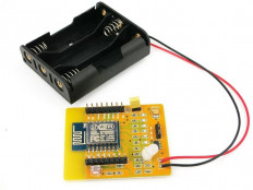 Модуль Wi-Fi ESP-12E, на чипе ESP8266 + отсек AA No name ОЗУ: 80 Кб; Flash память: 4 Мб; Напряжение питания: 1.7 - 3.6 В.; Потребляемый ток: до 300мА