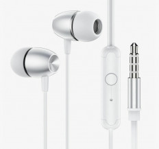 Наушники проводные BM57 Platinum, внутриканальные,с микрофоном, универсальные, разъем 3.5mm, белые BOROFONE