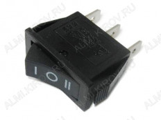 Сетевой выключатель RWB-416 ON-OFF-ON черный с фиксацией с нейтралью 28,0*10,5mm; 15A/250V; 3 pin