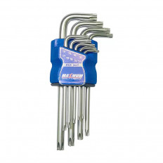 Набор ключей Torx (9 предметов) (MX07413) Maximum Quality Tools в наборе: T10/ T15/ T20/ T25/ T27/ T30/ T40/ T45/ T50; пластиковый держатель