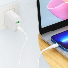 Кабель Type-C-Lightning, 2.0м, X93 Force, для зарядки и передачи данных, белый, 
PD20W