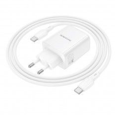 Сетевое зарядное устройство с вых.USB,2*Type-C,3.0A,белый BN32 Cargador PD65W +QC3.0,с каб.Type-C