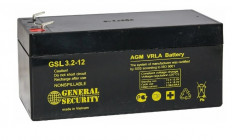 Аккумулятор 12V 3.2Ah GSL3.2-12 General Security свинцово-кислотный; 134*67*61+6