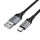 Кабель USB-Type-C, 1.0м, для зарядки и передачи данных, черный X121 Nuevo, пружинный