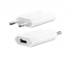 Сетевое зарядное устройство с выходом USB, 1.0A, белое для iPhone (5W) No name Uвх=100-240VAC; Uвых=DC5V/1.0A