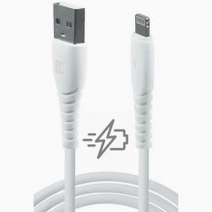 Кабель USB-Lightning, 1.0м, для зарядки и передачи данных, белый, (5A) BC 5.0A, ..., быстрая зарядка(PD)