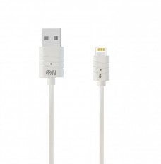 Кабель USB-Lightning, 1.0м, для зарядки и передачи данных, белый, (K-114) FAISON 2.1A, силикон, ...
