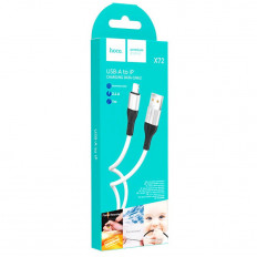 Кабель USB-Lightning, 1.0м, для зарядки и передачи данных, белый, (X72) HOCO 3.0A, силикон, ...