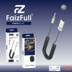 Bluetooth-Aux аудио адаптер BT200 FaizFull Питание USB или адаптер 5В 0,5А