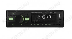 Автомагнитола FP-124BT green (24V) SKYLOR MP3; 2x50W, FM1/2/3 MW1/2 87,5-108 MHz, USB/SD/AUX, DC24V, монохромный дисплей, фиксированная передняя панель