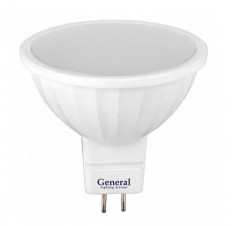 Лампа светодиодная 220В/ 8,0Вт/ GU5.3/ 6500К (холодный белый) 540lm(GLDEN-MR16-8-230-GU5.3-6500) General