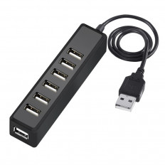 Разветвитель USB на 7 USB-портов OT-PCR10 ОРБИТА USB 2.0; разъем для дополнительного питания (3.5 мм); длина кабеля 0.6 м