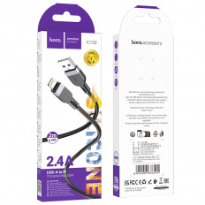 Кабель USB-Lightning, 2.0м, для зарядки и передачи данных, чёрный, X109 Energy