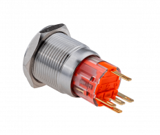 Кнопка с подсветкой красная, с фиксацией, 24V AC/DC, IP67, MT67-F24R11 MEYERTEC