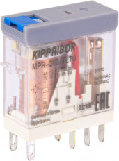 Реле MPR-203.DLTU 24VDC Тип 10.2 24VDC 2C(DPDT) 8A Kippribor 30.6*12.6*32.3mm; блокируемая кнопка проверки + механический и LED индикаторы