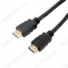 Шнур HDMI шт/HDMI шт 1.0м (без фильтров) (56-005) ALENCOM Plastic-Gold