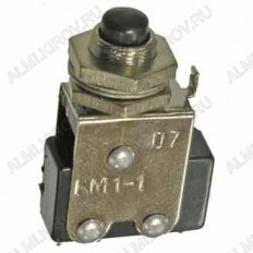 Кнопка КМ1-1 (пр-во Китай) ON-(ON) без фиксации d=8.2mm; 3A/250VAC; 3pin
