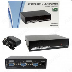 VGA-Делитель сигнала 1/2 200MHz (VGA-2002) PREMIER блок питания; усиление сигнала