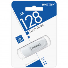 Карта Flash 128 Gb колп (Scout White) Smartbuy с колпачком; USB 3.0