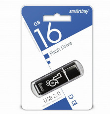 Карта Flash USB 16 Gb (Glossy Black) SMART BUY с колпачком; USB 2.0