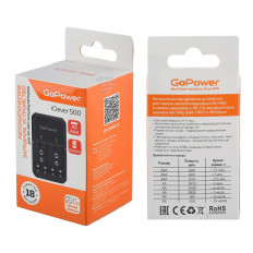 Зарядное устройство iClever500 для 2-4шт NiCd,NiMh аккум., AAA, AA для 1-2 шт 6F22 "Крона" GoPower для 2-4шт NiCd,NiMh HR03/AAA ,HR6/AA, для 1-2шт 6F22 "Крона"