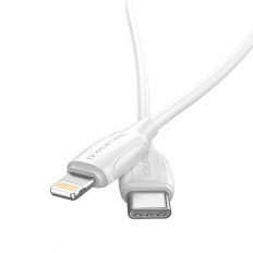 Кабель Type-C-Lightning, 1.0м, для зарядки и передачи данных, белый, (BX19 PD) BOROFONE 3.0A, ПВХ (PVC), ...