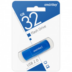 Карта Flash USB 32 Gb (Scout Blue) SMART BUY с колпачком; USB 2.0