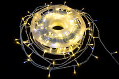 Гирлянда уличная "Нить-ПВХ", 40м, теплый белый, провод белый, 8 режимов, (ww.01.6w.400.F+) Winner Light светодиодная; светодиоды -400шт., 220V, IP54