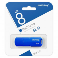 Карта Flash USB 8 Gb (Clue Blue) SMART BUY с колпачком; USB 2.0