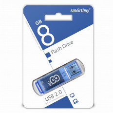 Карта Flash USB 8 Gb (Glossy Blue) SMART BUY с колпачком; USB 2.0