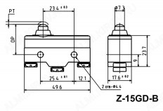 Переключатель Z-15GD-B ON-(ON) кнопка 15A/250V; 3 pin