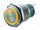 Кнопка антивандальная M19 ON-(ON) LED12V 1NO1NC 5c желтая с подсветкой 12V, без фиксации d=19mm; 5A/250VAC; 5pin; IP67