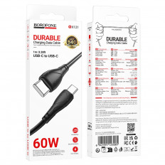 Кабель Type-C-Type-C, 1.0м, BX121 Energy черный, для зарядки и передачи данных, 60W