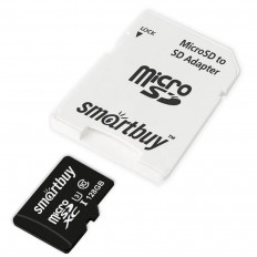 Карта MicroSDXC 128Gb (Class 10) U3 V30 A1 80MB/s SMART BUY USB 2.0 + SD adapter