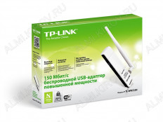 Wi-Fi Адаптер TL-WN722N TP-LINK USB 2.0; 802.11b,g,n; 2.4ГГц; до 150 Мбит/с; внешняя антенна 4dB, передатчик-20dBM