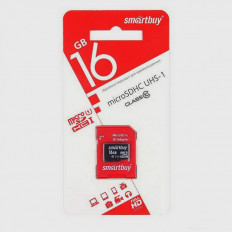 Карта MicroSDHC 16Gb (Class 10) UHS-I SMART BUY USB 2.0 + SD adapter