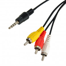 Шнур 3.5 шт 4C/3RCA 1.5м (длинный штекер) (AV23)