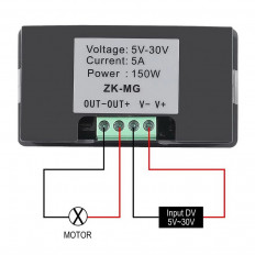 Регулятор мощности DC 5А 5...30V ZK-MG No name 5...30В; 5A (макс.15А); 1...99kHz; ШИМ регулятор; дисплей; 76*43*26mm