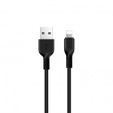Кабель USB-Lightning, 3.0м, для зарядки и передачи данных, чёрный, (X20) HOCO 2.4A, ПВХ (PVC), ...