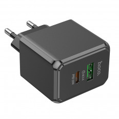 Сетевое зарядное устройство с вых. USB, Type-C, 3.0A, 20W, черный CS14A Ocean с каб.Type-C-Type-C