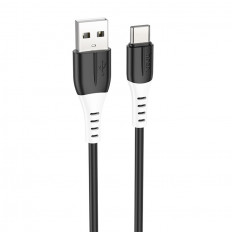 Кабель USB-Type-C, 1.0м, для зарядки и передачи данных, черный, (X82 Silicone) HOCO 3.0A, силикон, ...
